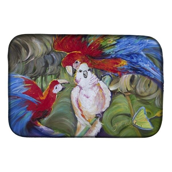 Carolines Treasures Carolines Treasures JMK1018DDM Menage-a-trois Parrots Dish Drying Mat JMK1018DDM - main